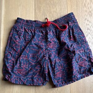 Vilebrequin Navy and Red Geometric Swim Shorts